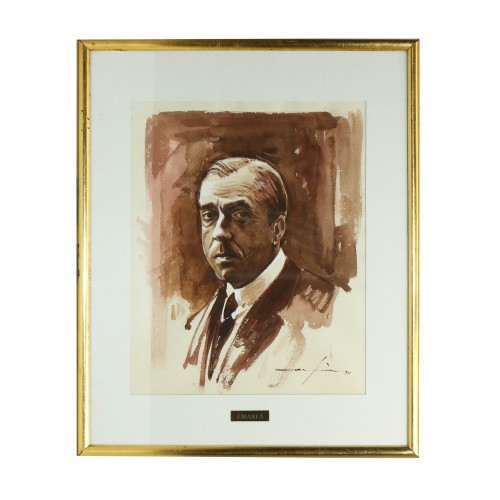 Acuarela realizada durante el periodo 1993-1995 por Josep Marfá - Retrato del Sr. Adrià Gual